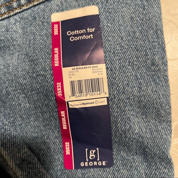 Men's Regular Fit Blue Jeans 35x32 NWT - Picture 3 of 10